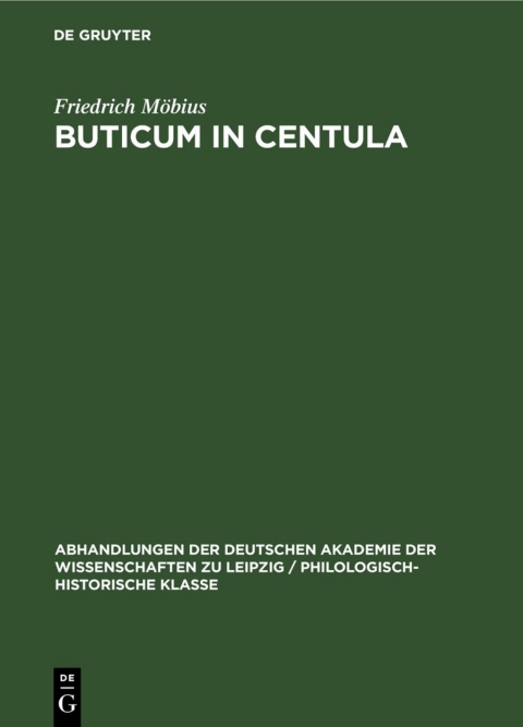 Cover image for book Buticum in Centula