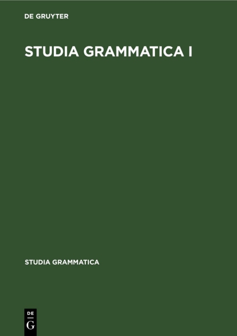 Cover image for book Studia grammatica I