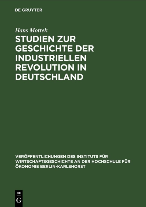 Cover image for book Studien zur Geschichte der industriellen Revolution in Deutschland