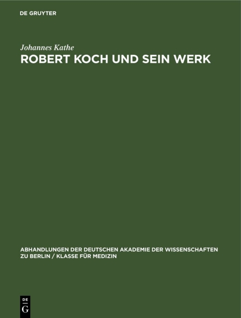 Cover image for book Robert Koch und sein Werk