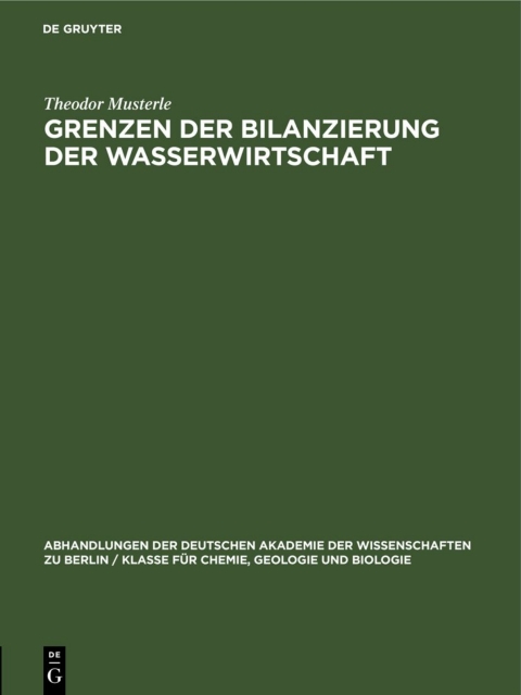 Cover image for book Grenzen der Bilanzierung der Wasserwirtschaft
