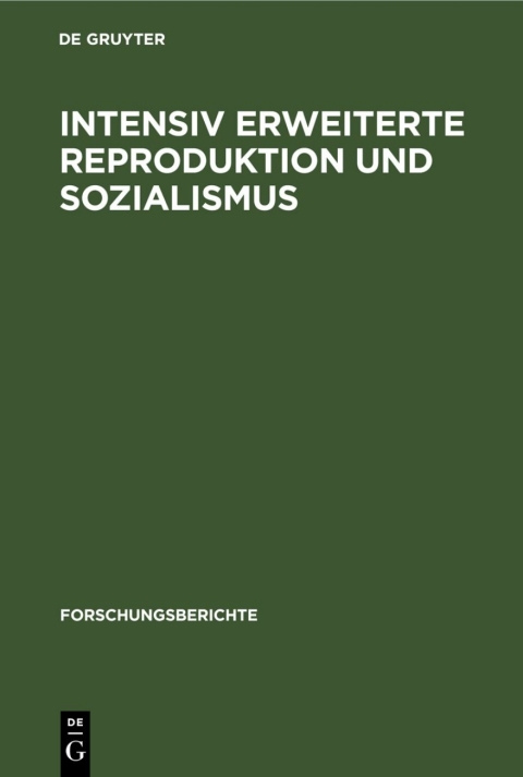Cover image for book Intensiv erweiterte Reproduktion und Sozialismus