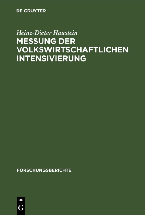 Cover image for book Messung der volkswirtschaftlichen Intensivierung