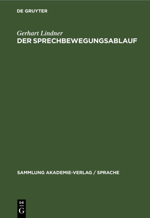 Cover image for book Der Sprechbewegungsablauf