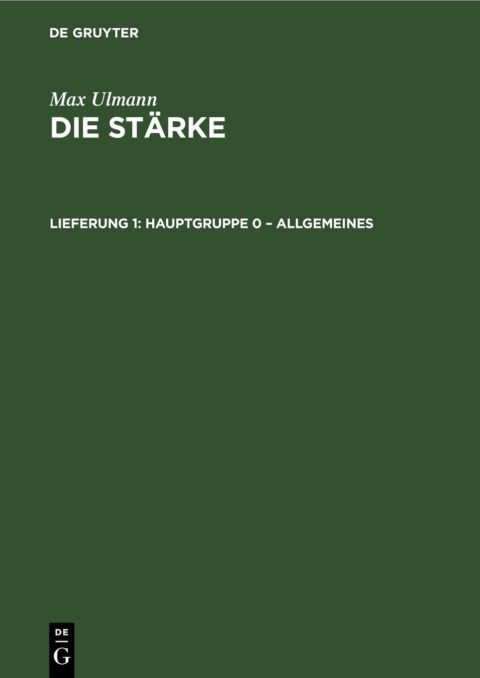Cover image for book Hauptgruppe 0 – Allgemeines