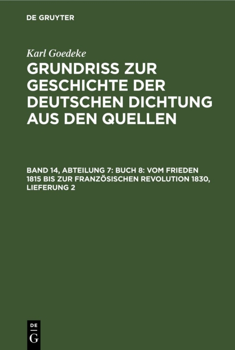 Cover image for book Buch 8: Vom Frieden 1815 bis zur französischen Revolution 1830, Lieferung 2