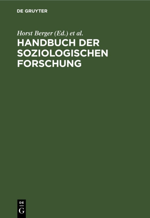 Cover image for book Handbuch der soziologischen Forschung