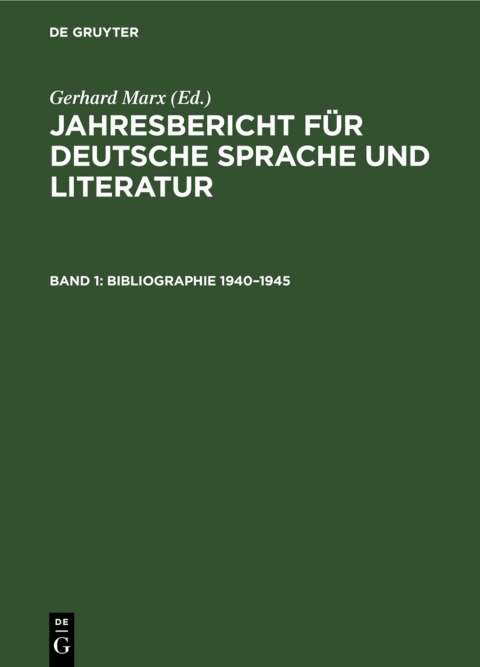 Cover image for book Bibliographie 1940–1945