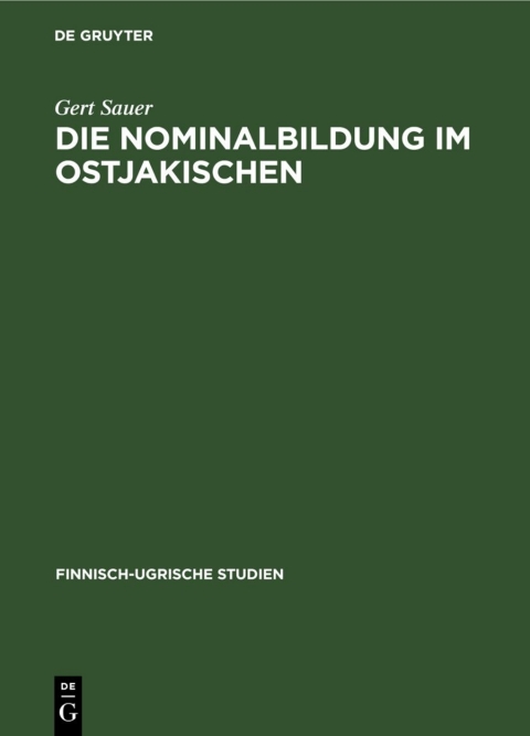 Cover image for book Die Nominalbildung im Ostjakischen