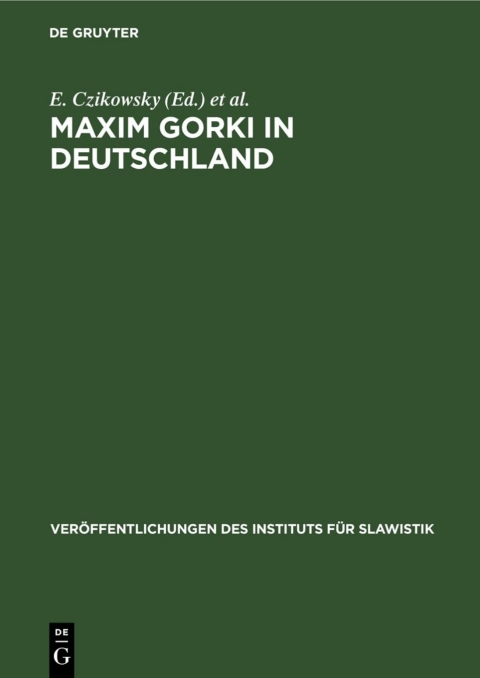 Cover image for book Maxim Gorki in Deutschland
