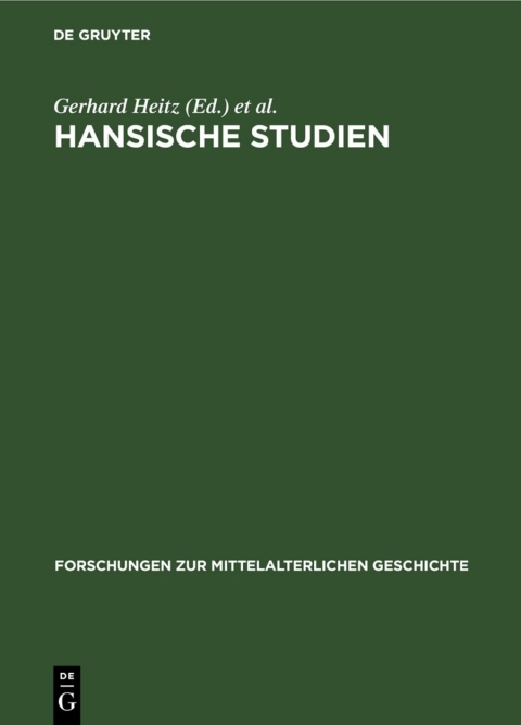 Cover image for book Hansische Studien