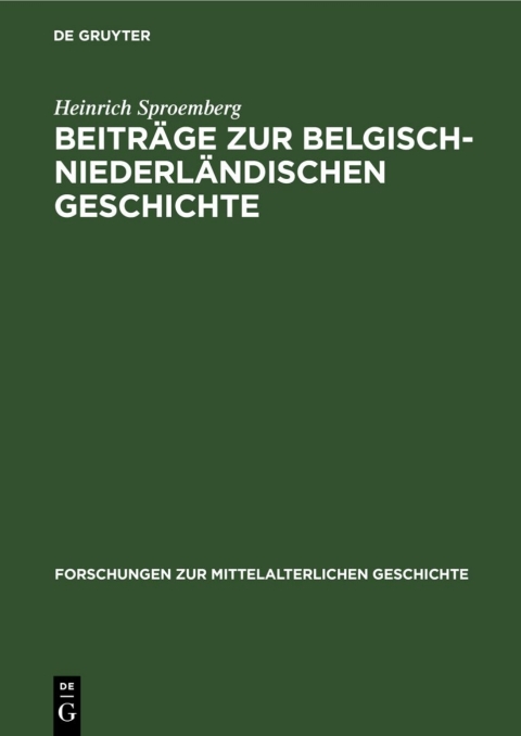 Cover image for book Beiträge zur Belgisch-Niederländischen Geschichte