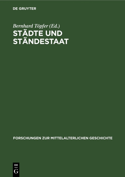 Cover image for book Städte und Ständestaat