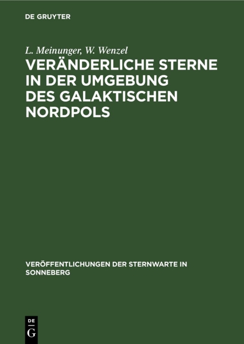 Cover image for book Veränderliche Sterne in der Umgebung des galaktischen Nordpols