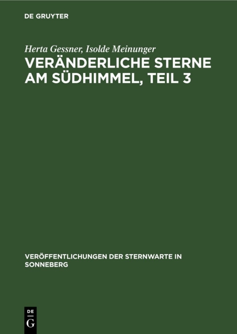 Cover image for book Veränderliche Sterne am Südhimmel, Teil 3