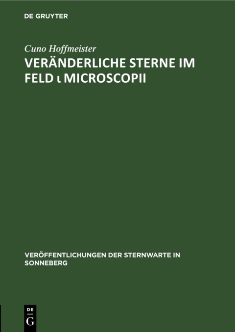 Cover image for book Veränderliche Sterne im Feld ι Microscopii