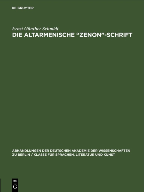 Cover image for book Die Altarmenische "Zenon"-Schrift