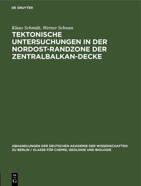Cover image for book Tektonische Untersuchungen in der Nordost-Randzone der Zentralbalkan-Decke