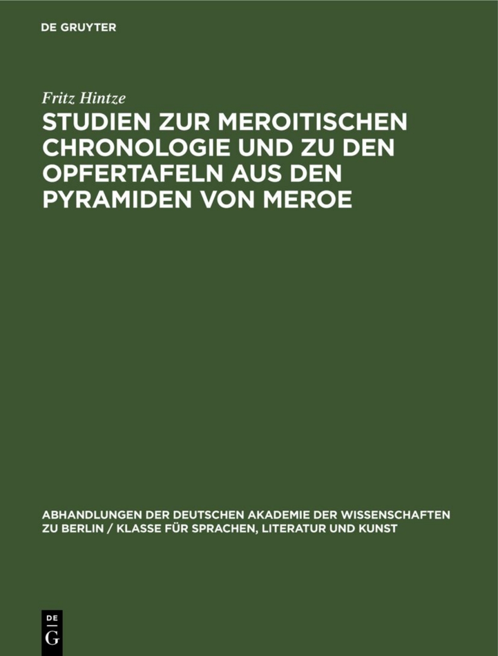 Page Fidelity Studien zur Meroitischen Chronologie und zu den Opfertafeln aus den Pyramiden von Meroe; $148.73
