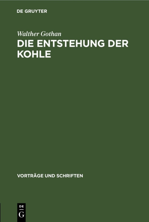 Cover image for book Die Entstehung der Kohle