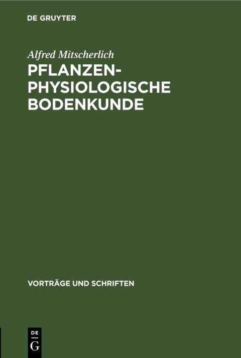 Cover image for book Pflanzenphysiologische Bodenkunde