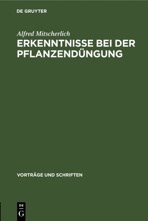 Cover image for book Erkenntnisse bei der Pflanzendüngung