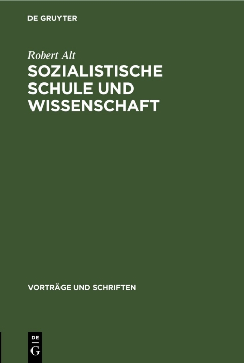 Cover image for book Sozialistische Schule und Wissenschaft