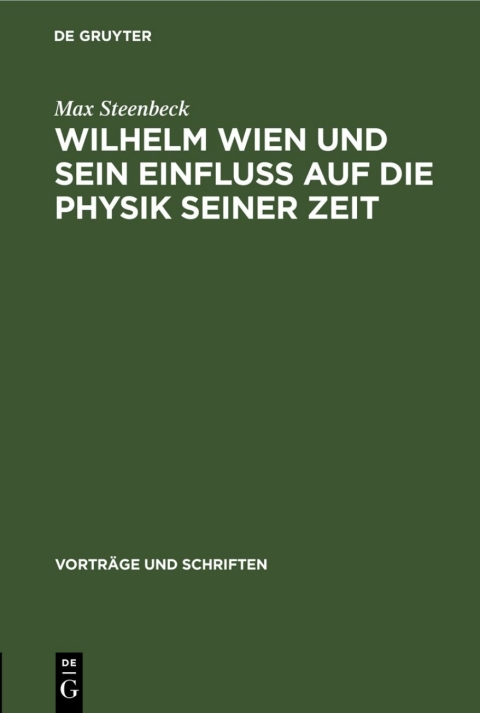 Cover image for book Wilhelm Wien und sein Einfluss auf die Physik seiner Zeit
