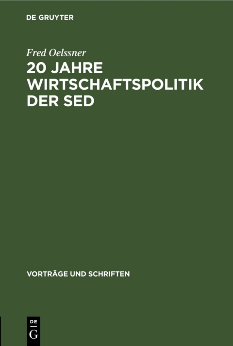 Cover image for book 20 Jahre Wirtschaftspolitik der Sed