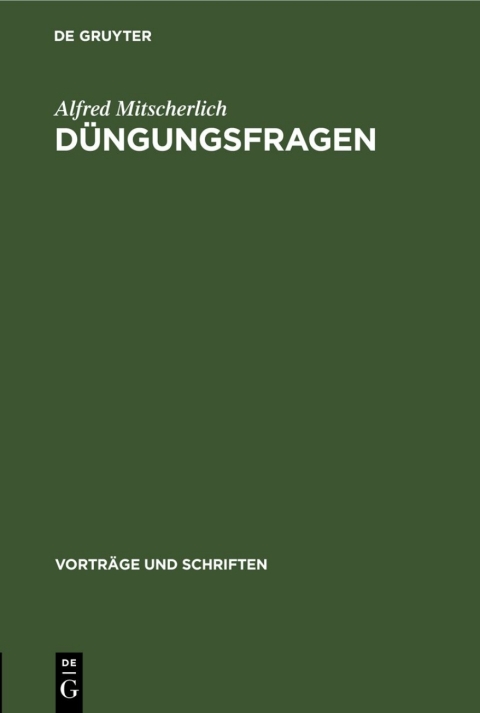 Cover image for book Düngungsfragen