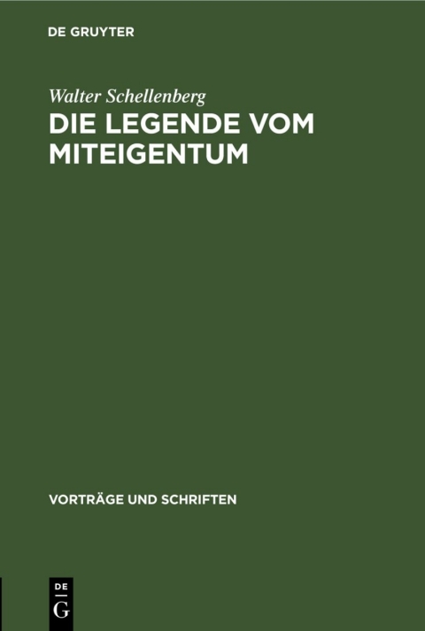 Cover image for book Die Legende vom Miteigentum