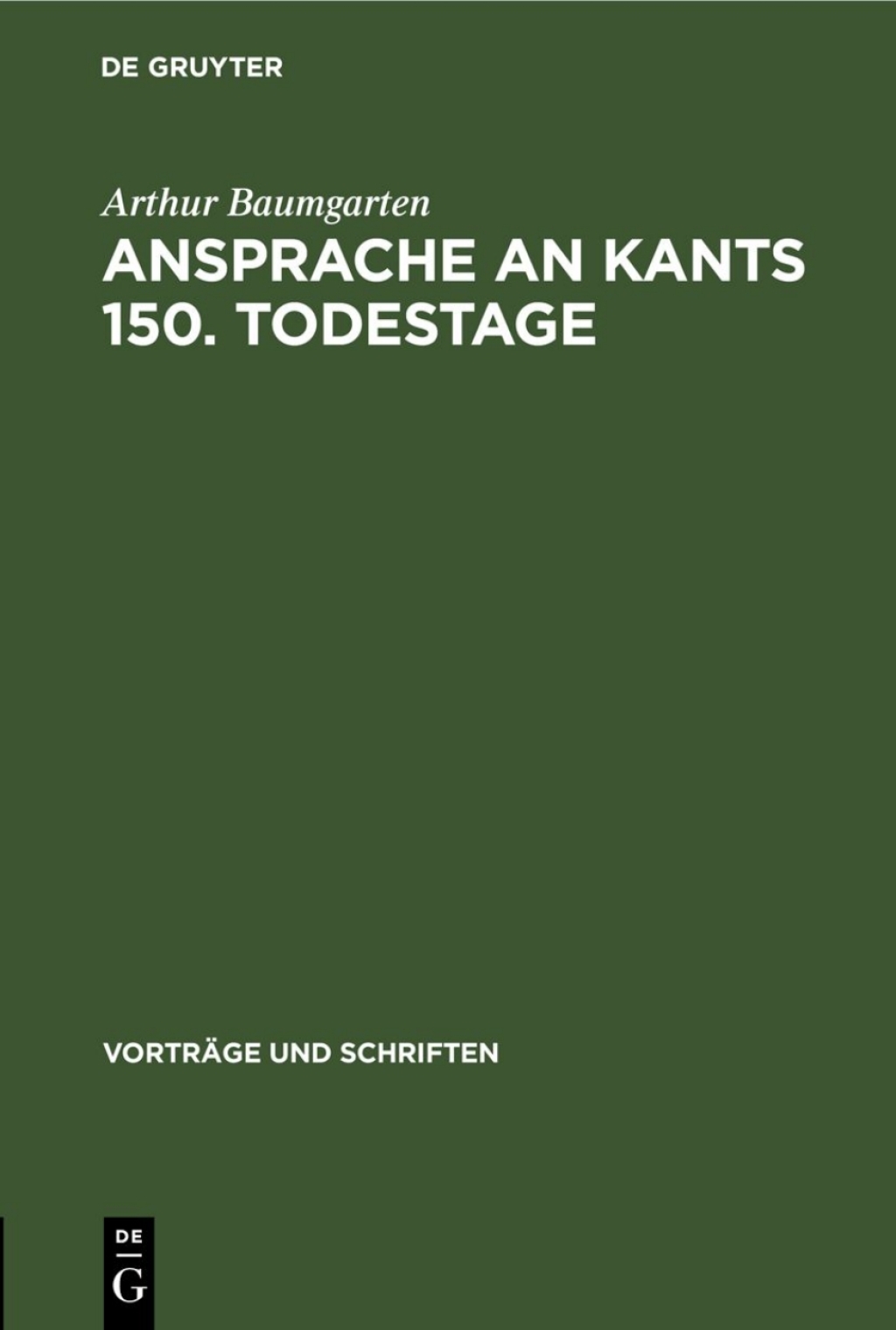 Page Fidelity Ansprache an Kants 150. Todestage; $148.73