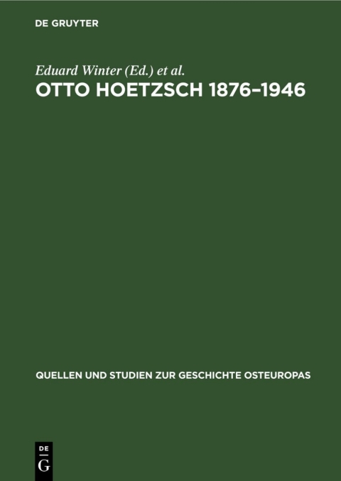 Cover image for book Otto Hoetzsch 1876–1946