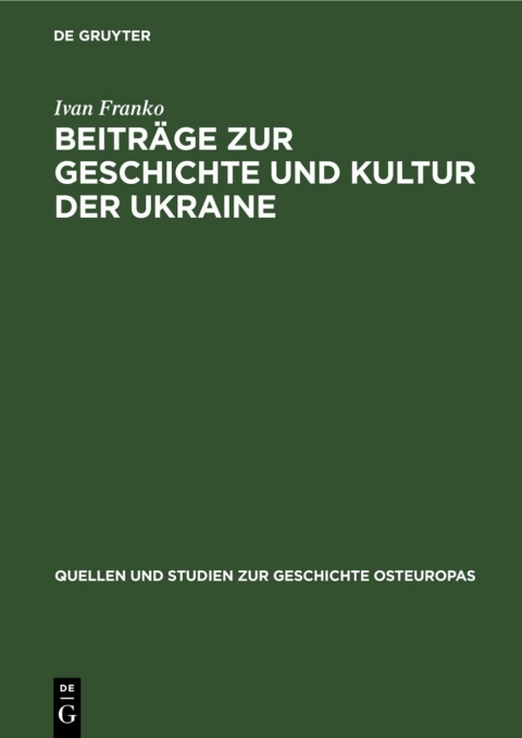 Cover image for book Beiträge zur Geschichte und Kultur der Ukraine