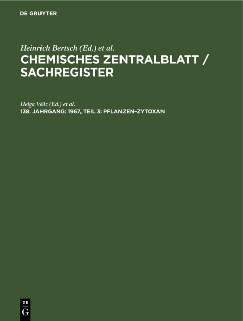 Cover image for book 1967, Teil 3: Pflanzen–Zytoxan