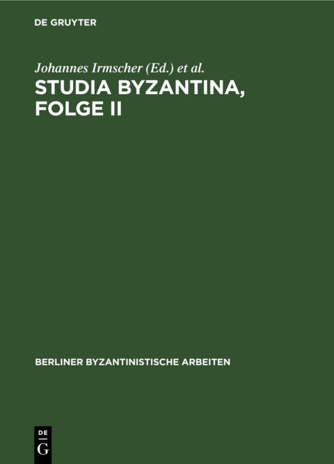 Cover image for book Studia Byzantina, Folge II