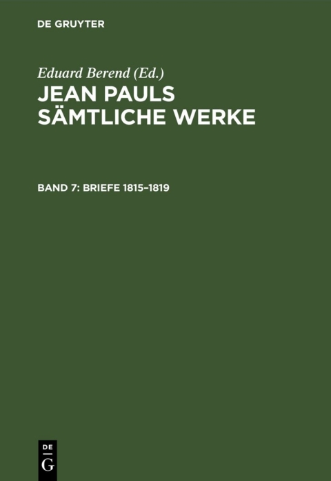 Cover image for book Briefe 1815–1819