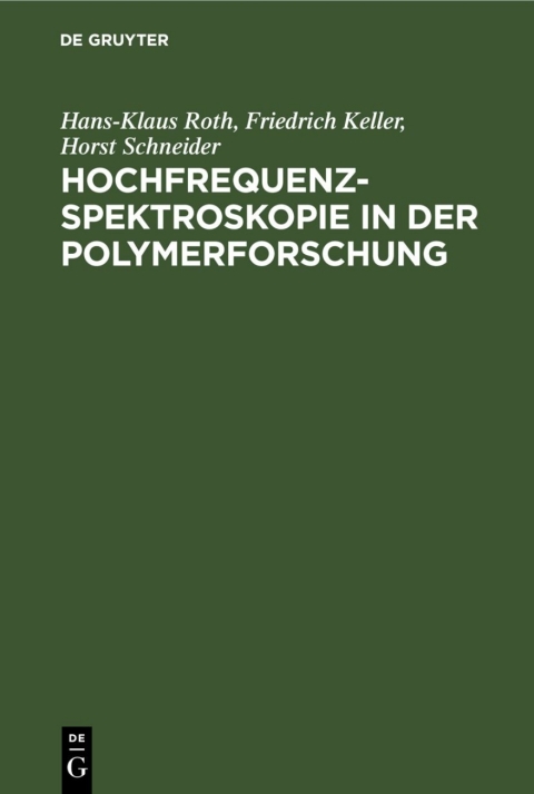 Cover image for book Hochfrequenzspektroskopie ın der Polymerforschung
