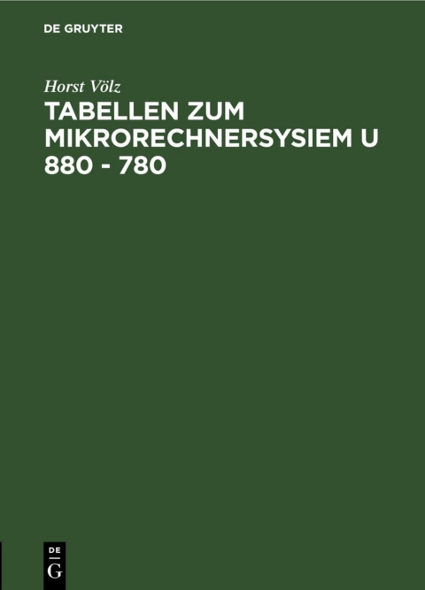Cover image for book Tabellen zum Mikrorechnersysiem U 880 - 780