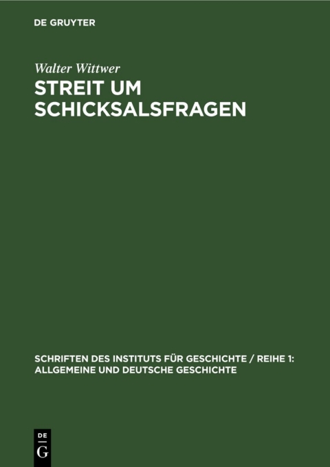 Cover image for book Streit um Schicksalsfragen