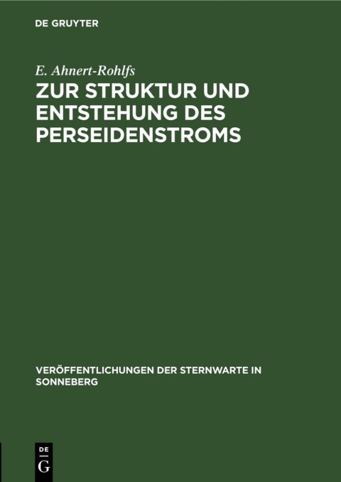 Cover image for book Zur Struktur und Entstehung des Perseidenstroms