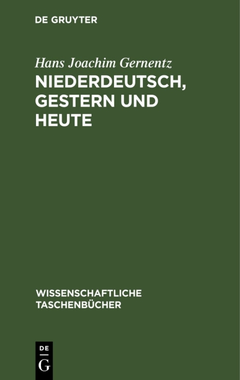 Cover image for book Niederdeutsch, gestern und heute
