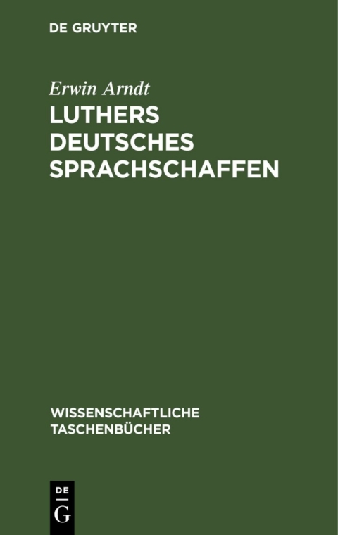 Cover image for book Luthers deutsches Sprachschaffen