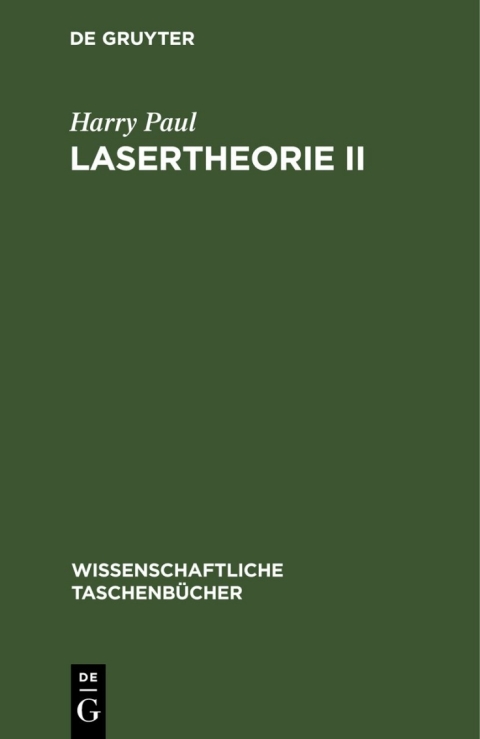 Cover image for book Lasertheorie II