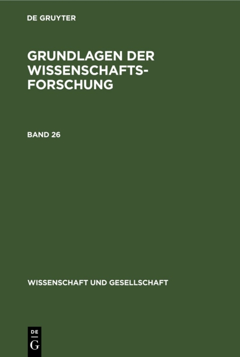 Cover image for book Grundlagen der Wissenschaftsforschung