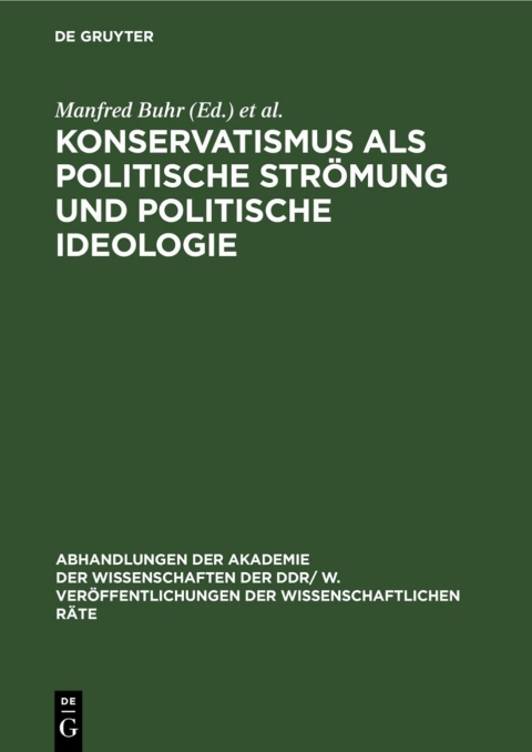 Cover image for book Konservatismus als politische Strömung und politische Ideologie