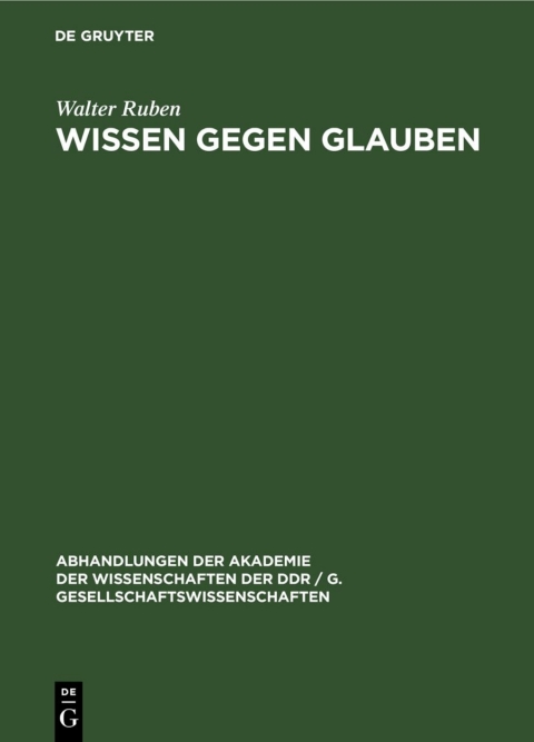 Cover image for book Wissen gegen Glauben