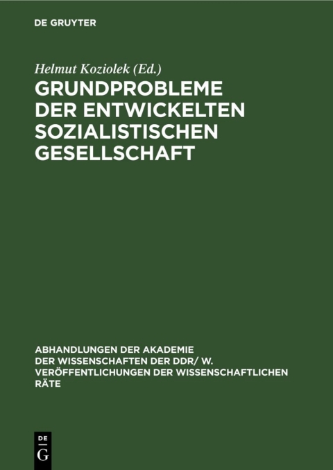 Cover image for book Grundprobleme der entwickelten sozialistischen Gesellschaft