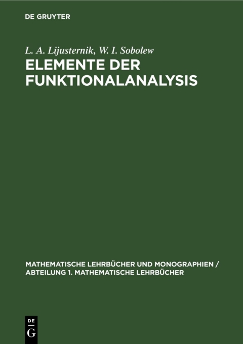 Cover image for book Elemente der Funktionalanalysis