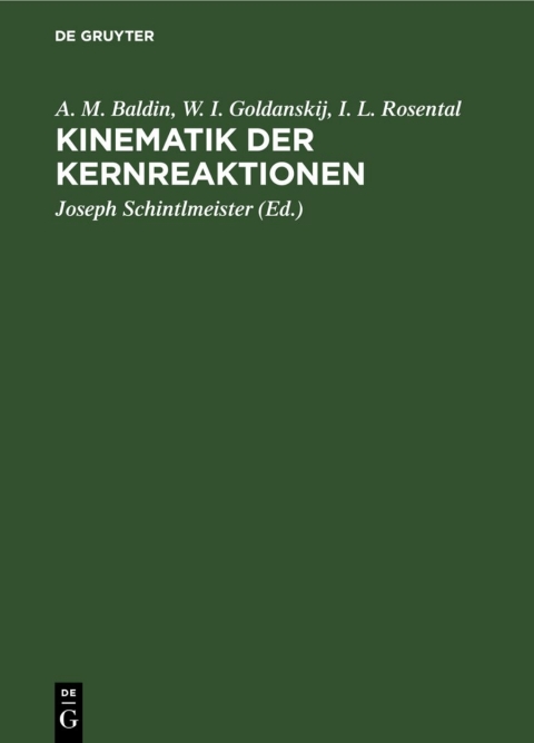 Cover image for book Kinematik der Kernreaktionen